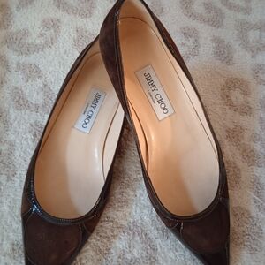 Jimmy Choo Suede/Patent Flats